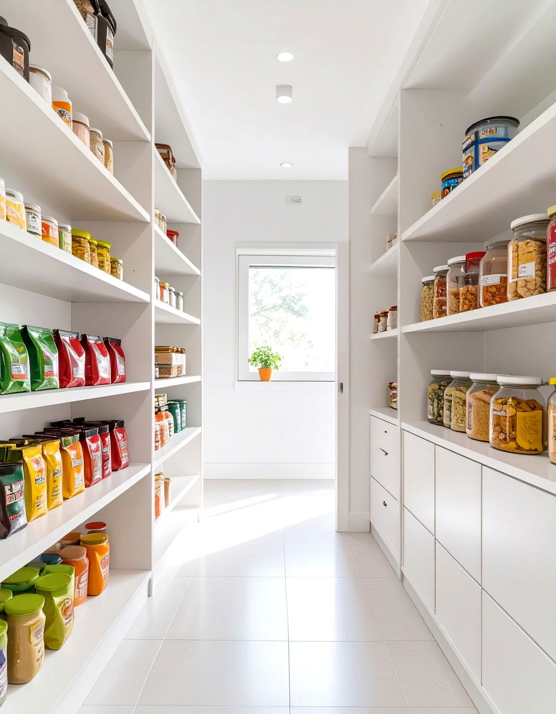 Bright White Paint for a Clean Look - 30 small walk-in pantry ideas