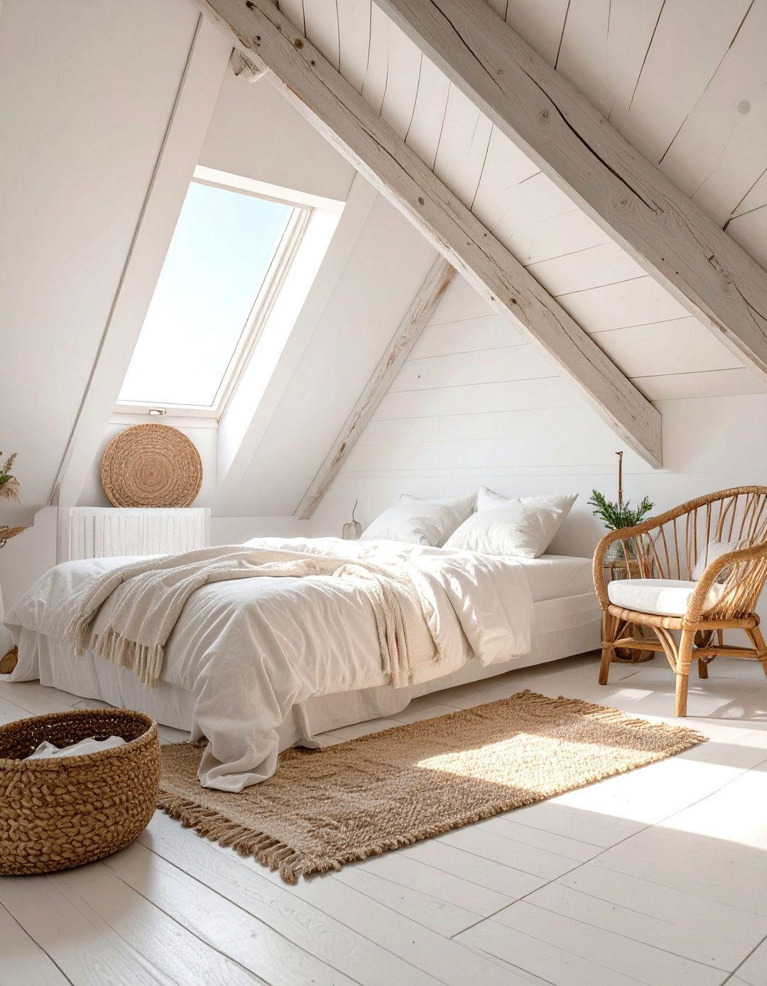 Bright and Airy Coastal Attic Bedroom - 30 modern attic bedroom ideas