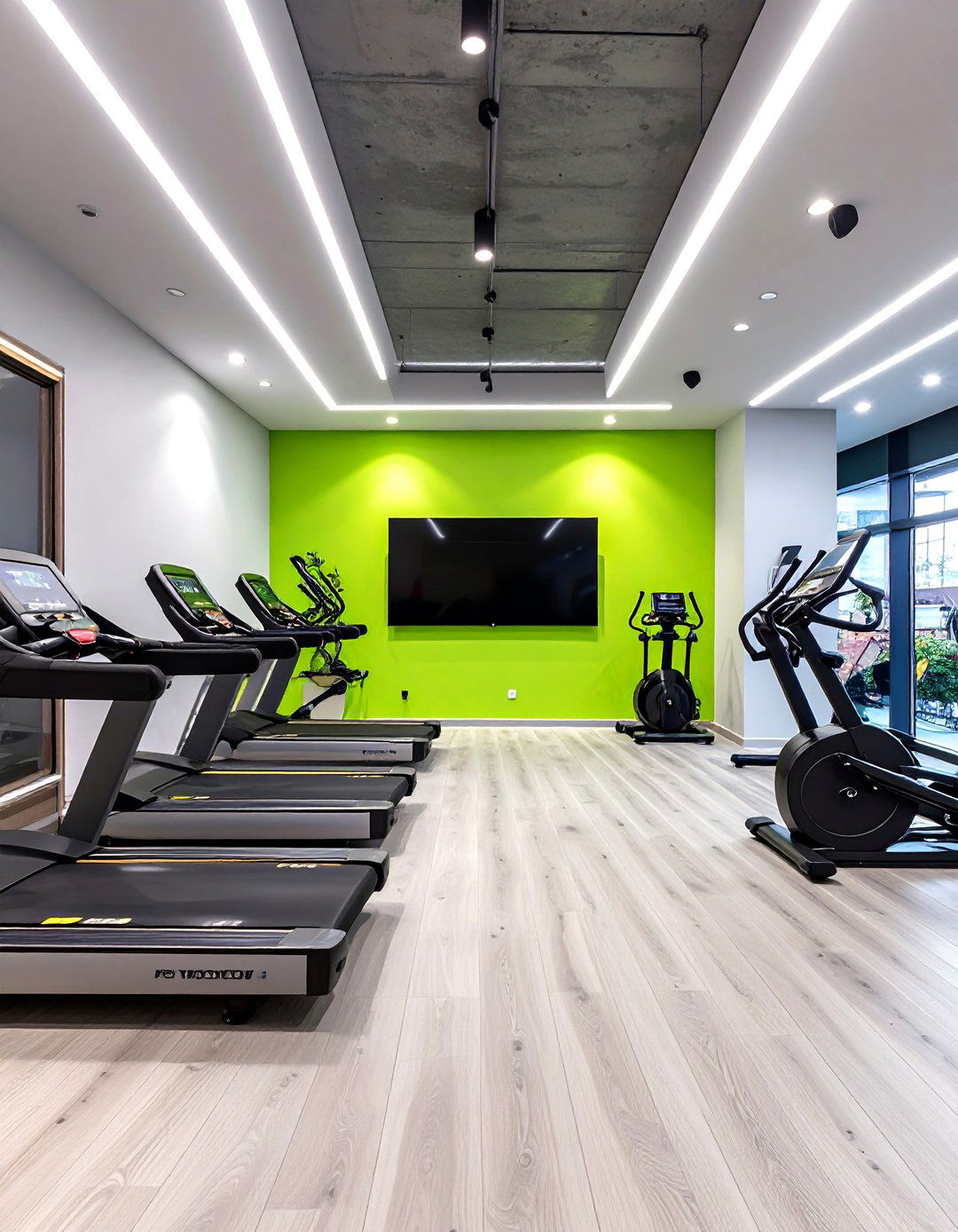 Bright and Colorful Cardio Hub - 30 basement gym ideas