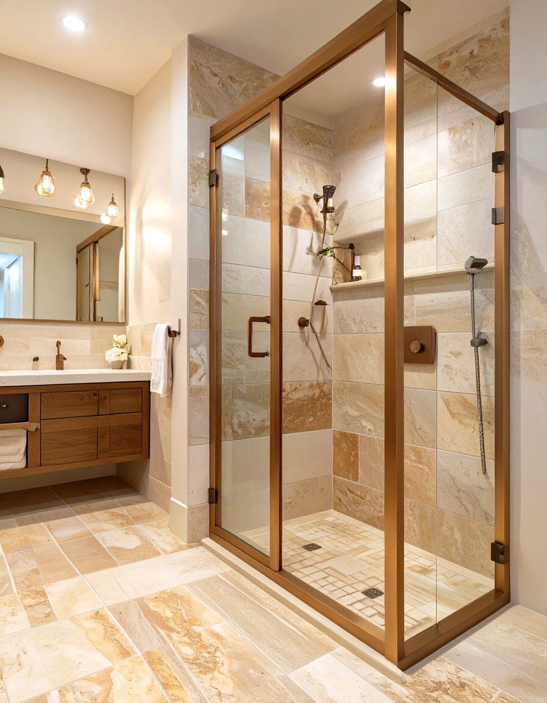 Bronze Framed Shower Door - 30 shower door ideas