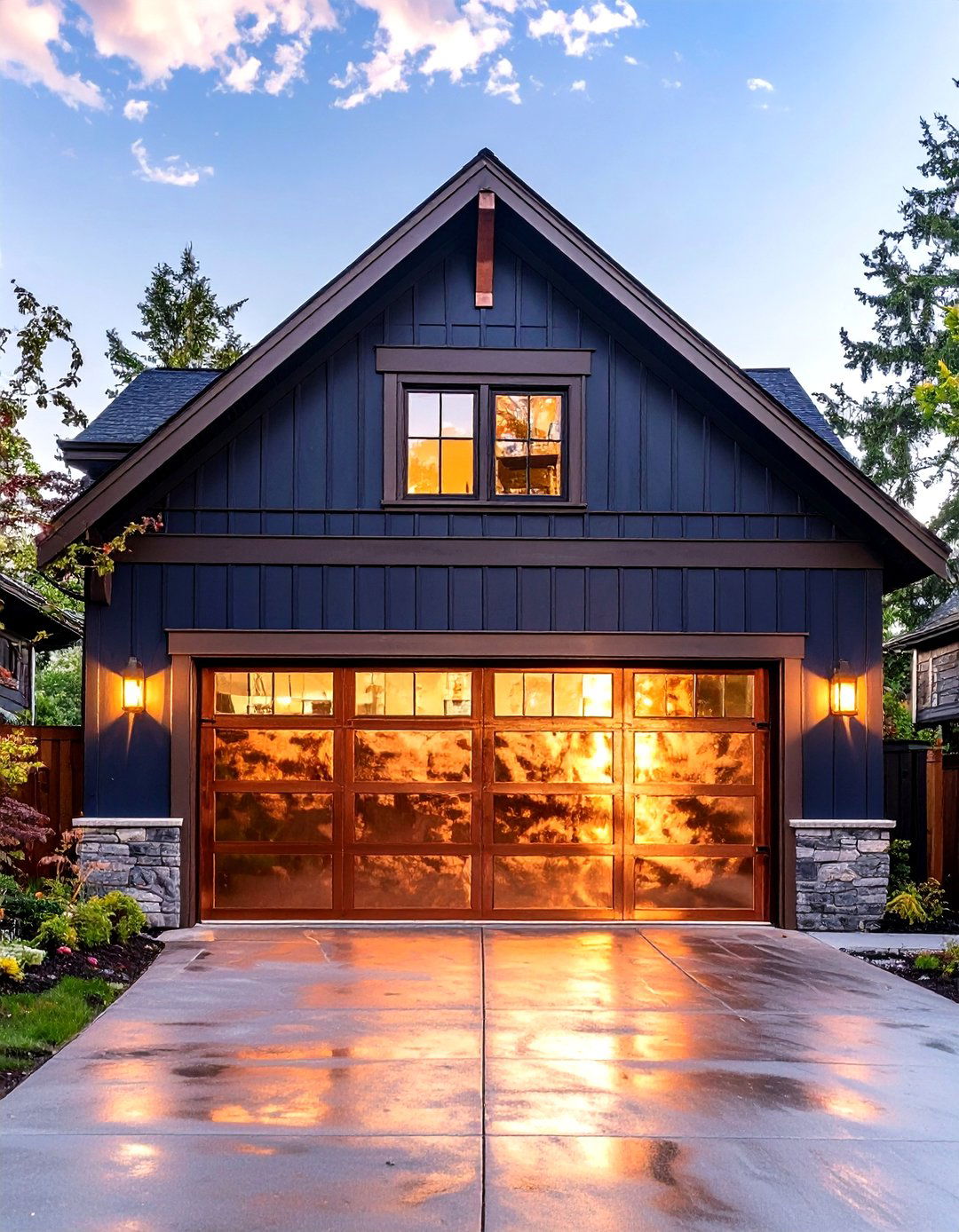 Bronze or Copper Metallic Garage Door - 30 garage door paint ideas