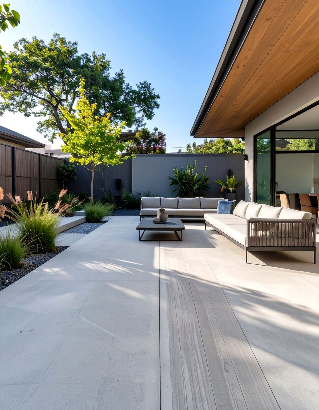 Broom Finished Concrete Patio - 30 simple concrete patio ideas