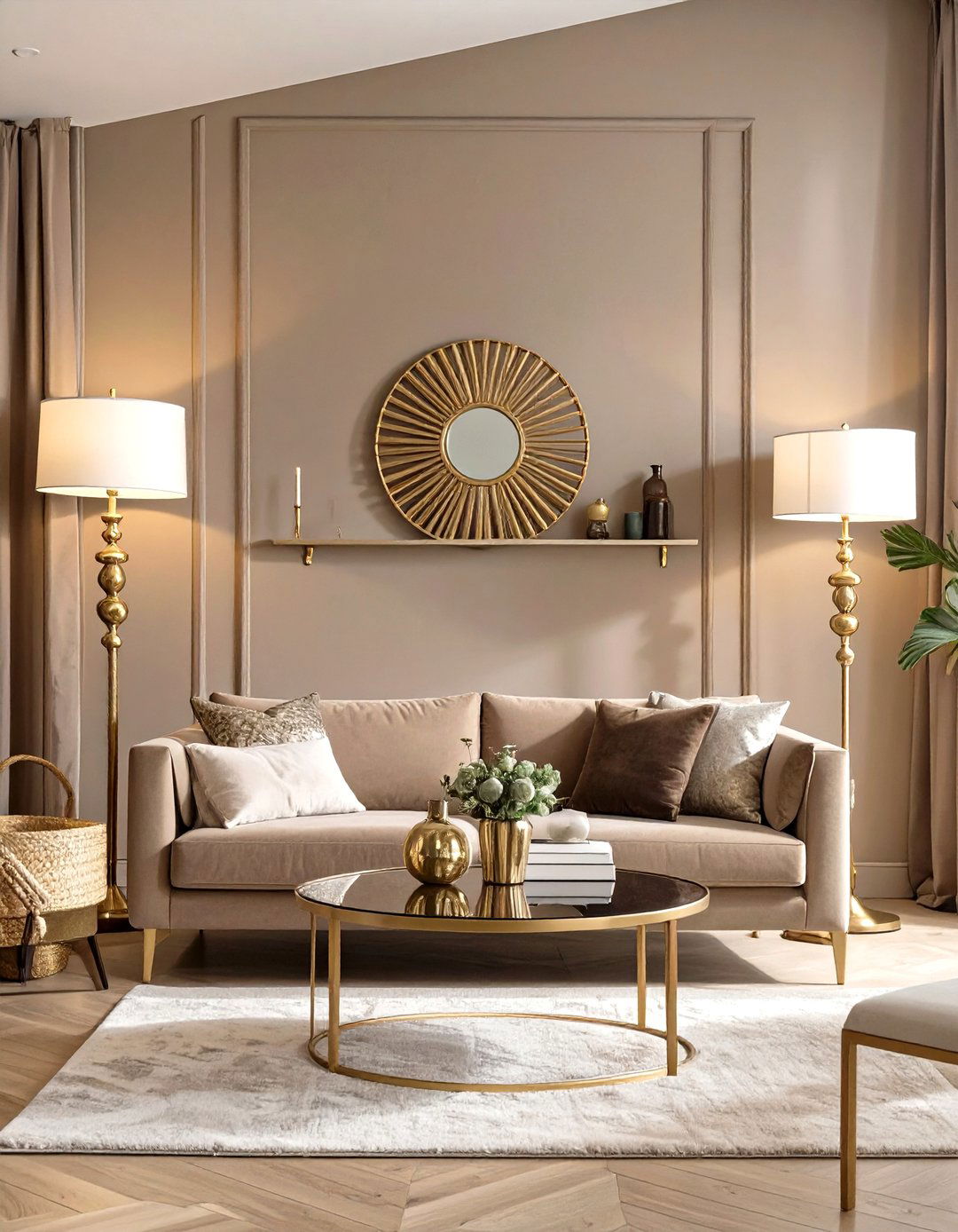 Brown Living Room with Metallic Accents - 30 modern brown living room ideas