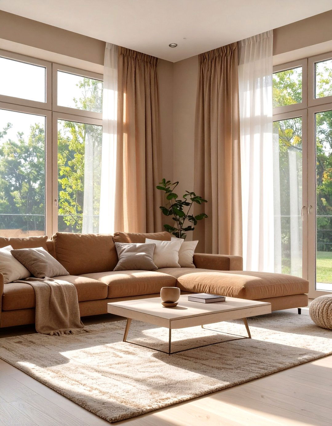 Brown Living Room with Natural Light - 30 modern brown living room ideas