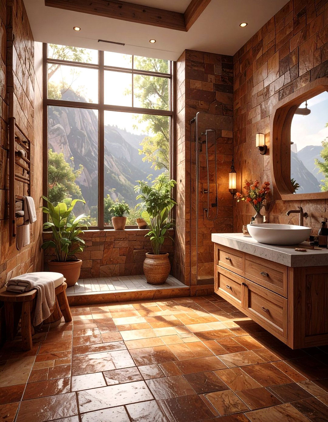 Brown Slate Tile Bathroom - 30 brown bathroom ideas