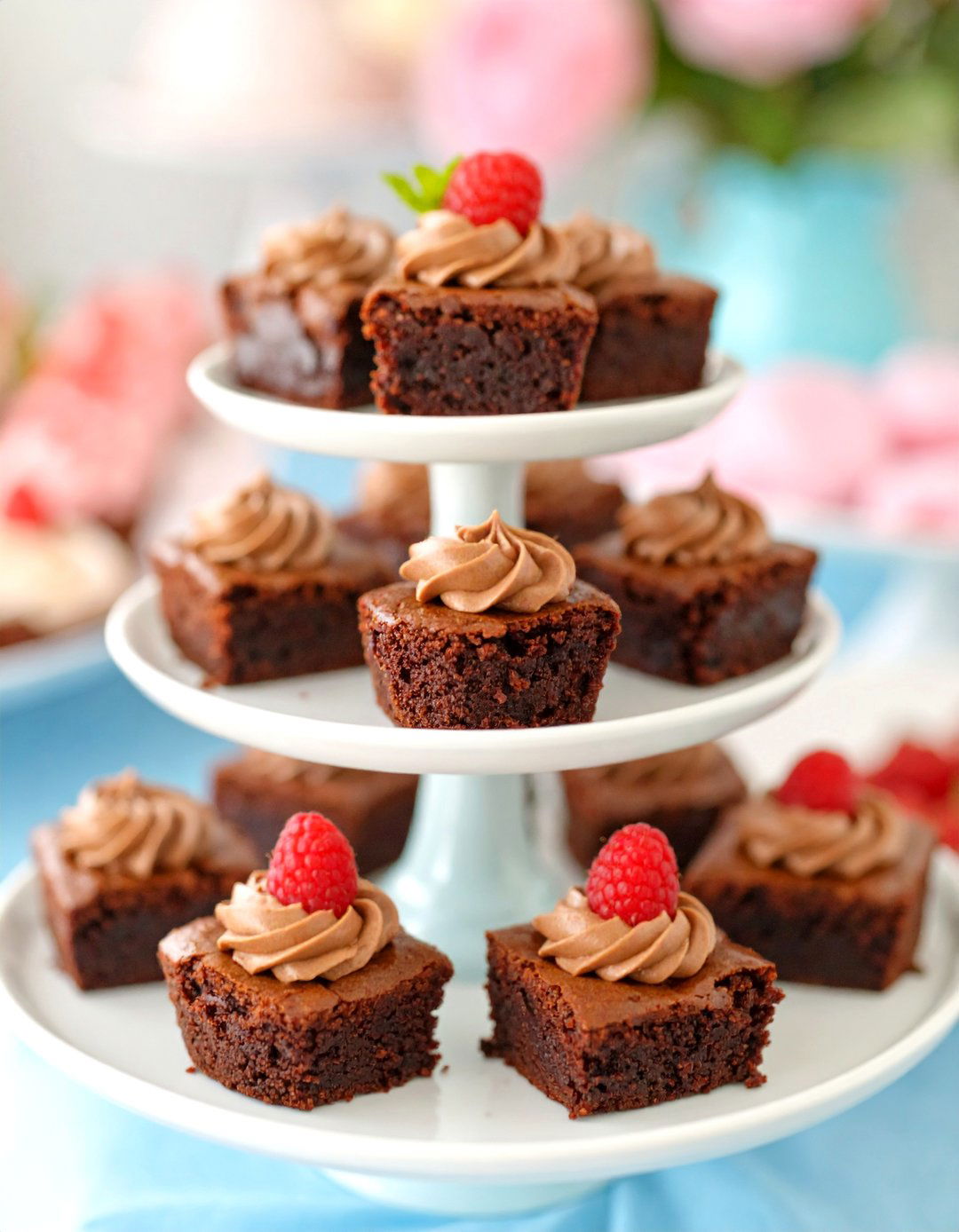 Brownie Bites with Toppings - 30 baby shower snack ideas
