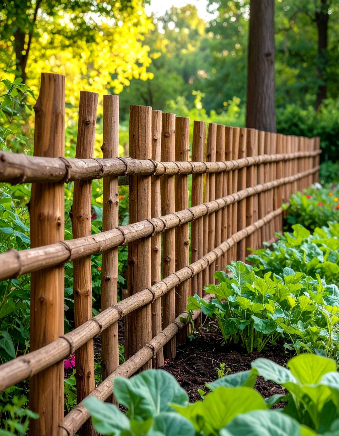 Brushwood Panel Vegetable Garden Fence - 30 vegetable garden fence ideas