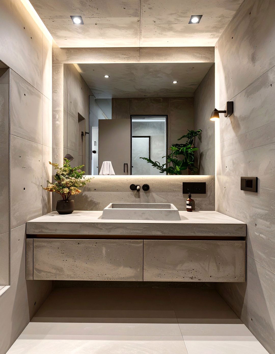 Brutalist Concrete Bathroom - 30 bathroom theme ideas