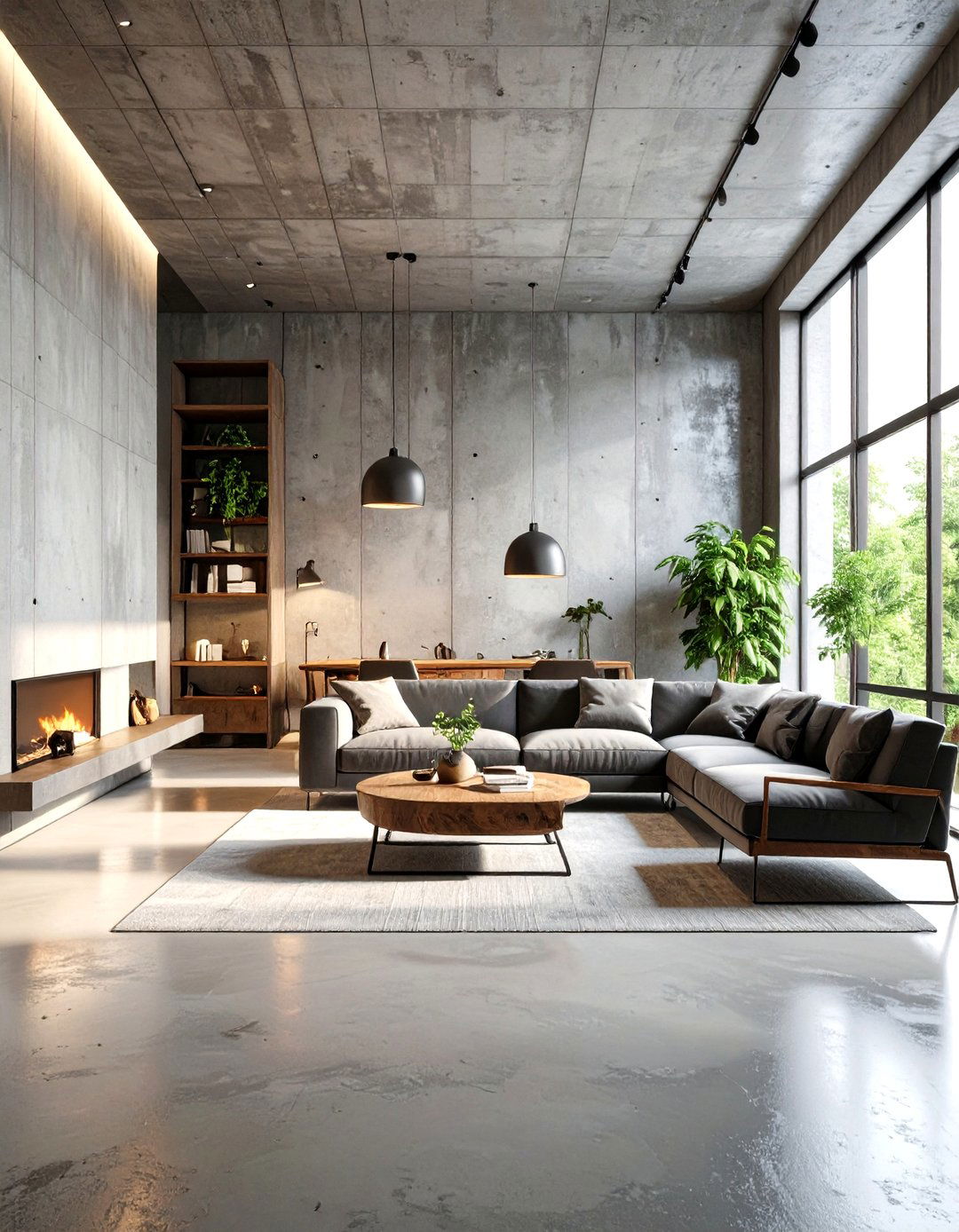 Brutalist Inspired Interior - 30 3d rendering interior design ideas