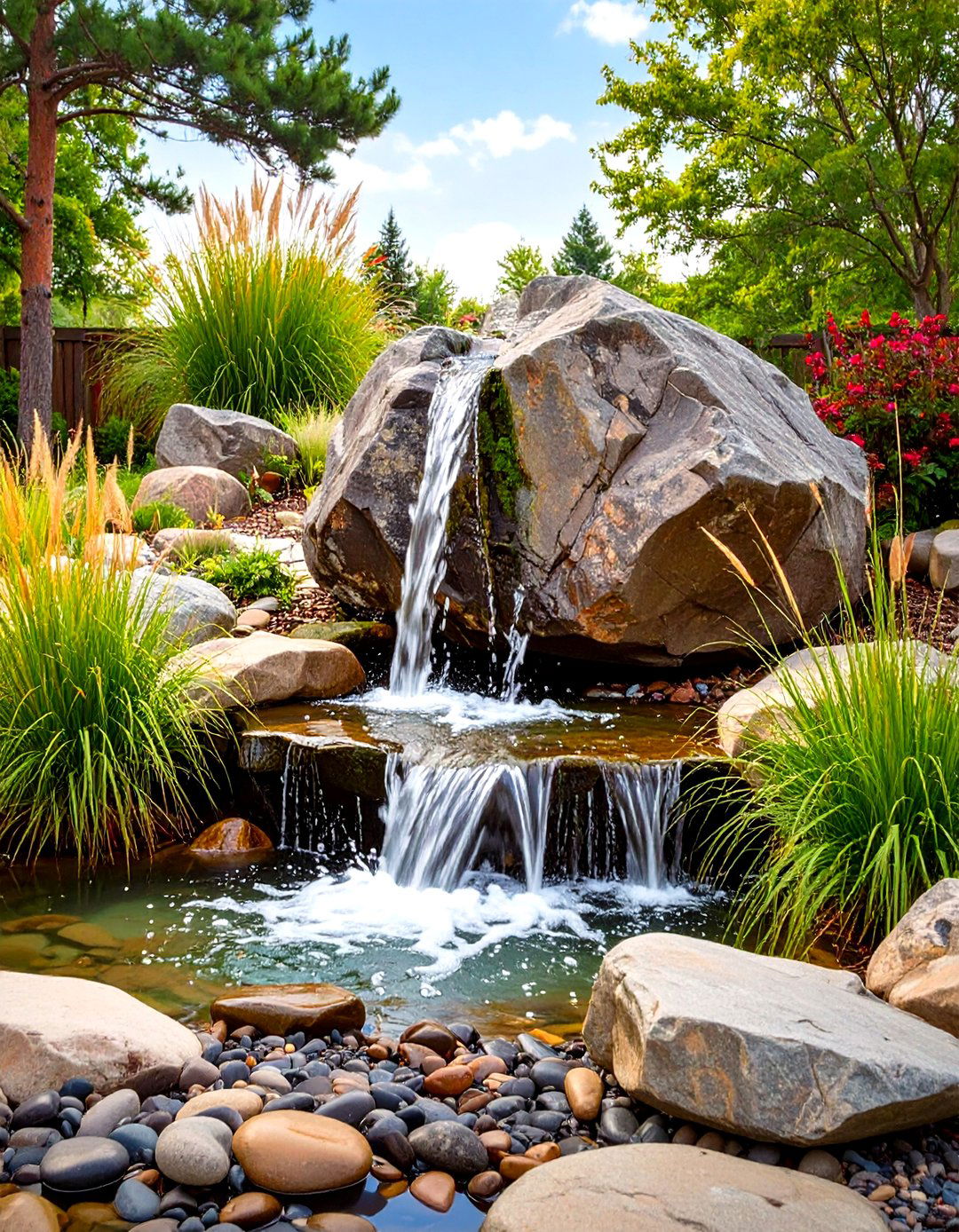 Bubbling Rock Front Yard Fountain - 30 small front yard fountain ideas