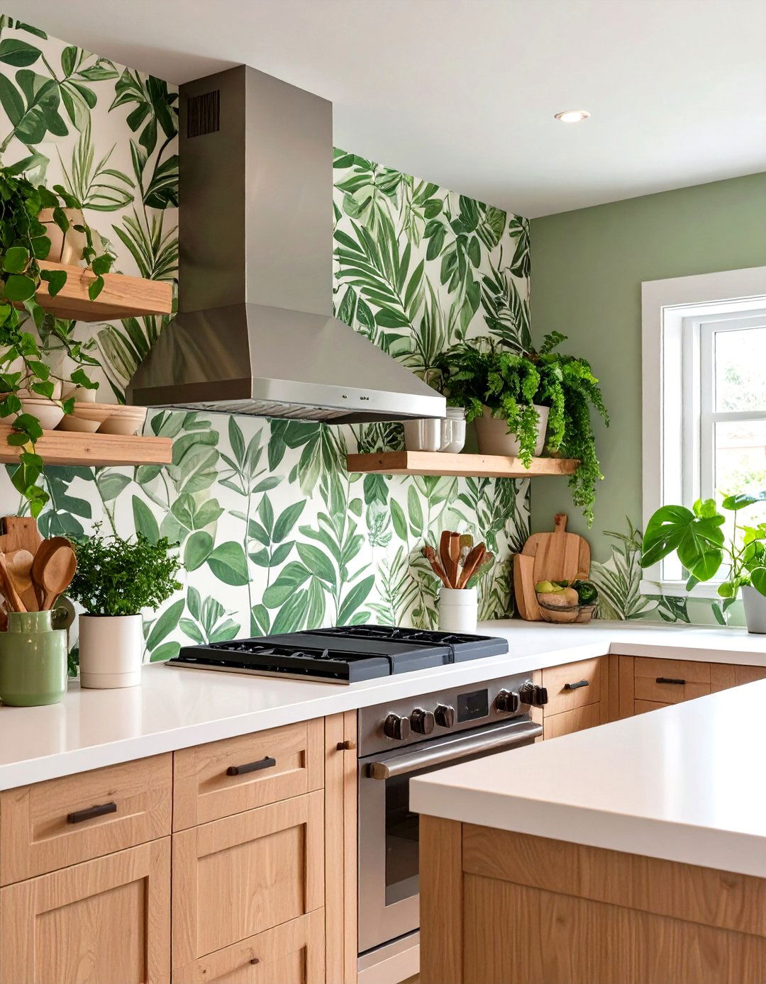 Budget Friendly Vinyl Wallpaper Backsplash - 30 cheap backsplash ideas