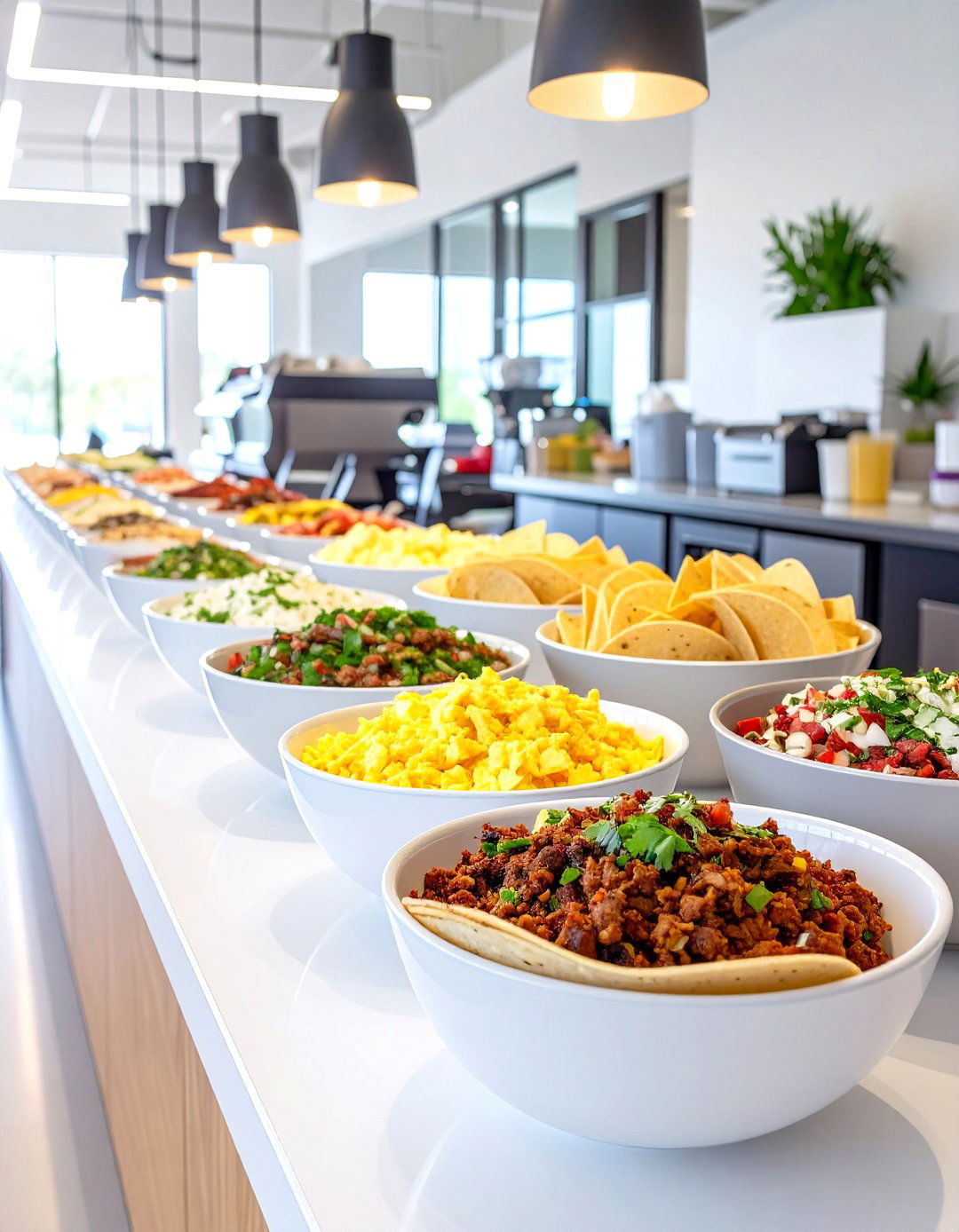 Build Your Own Breakfast Tacos - 30 office breakfast ideas