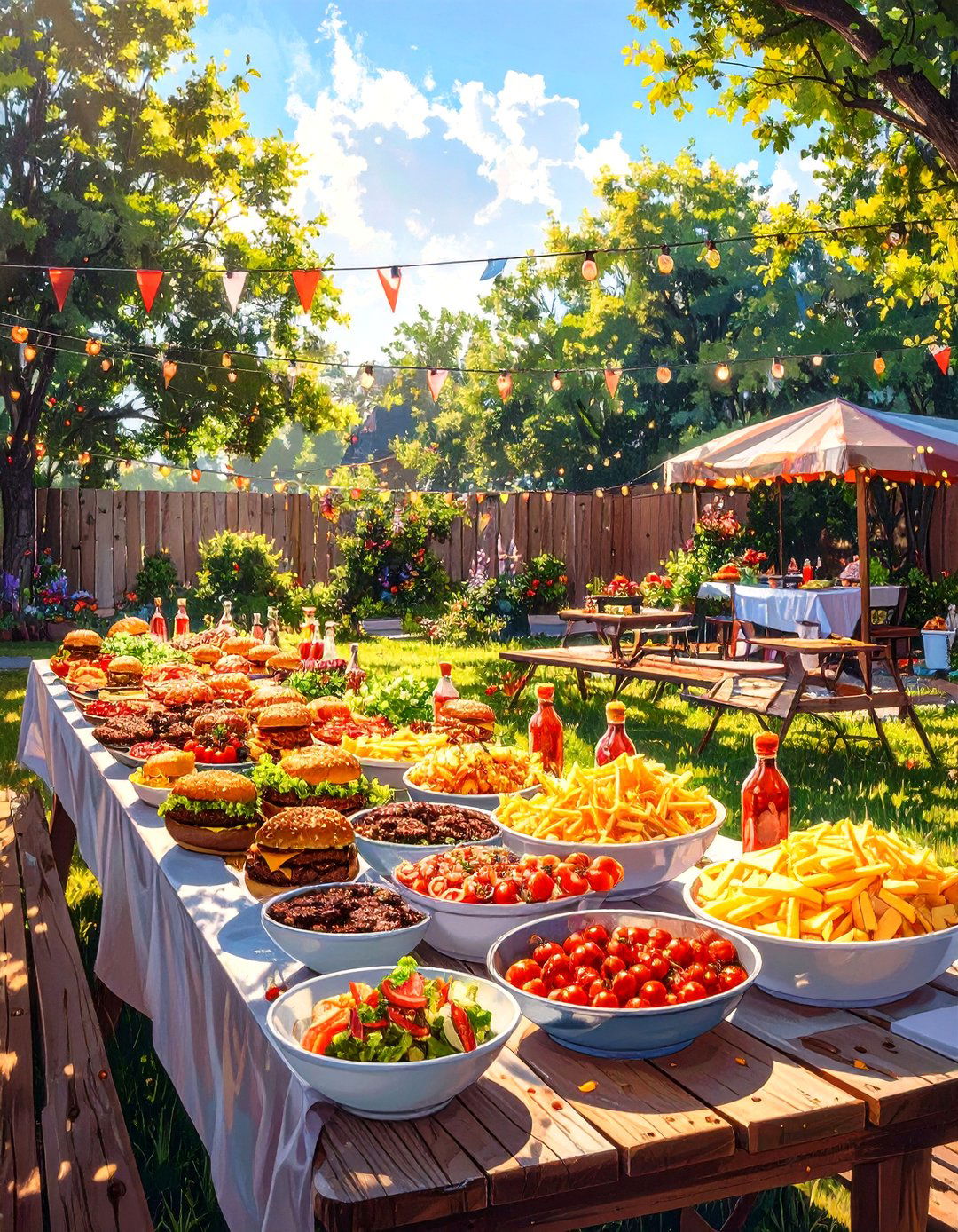 Build Your Own Burger Bar - 30 outdoor graduation party ideas