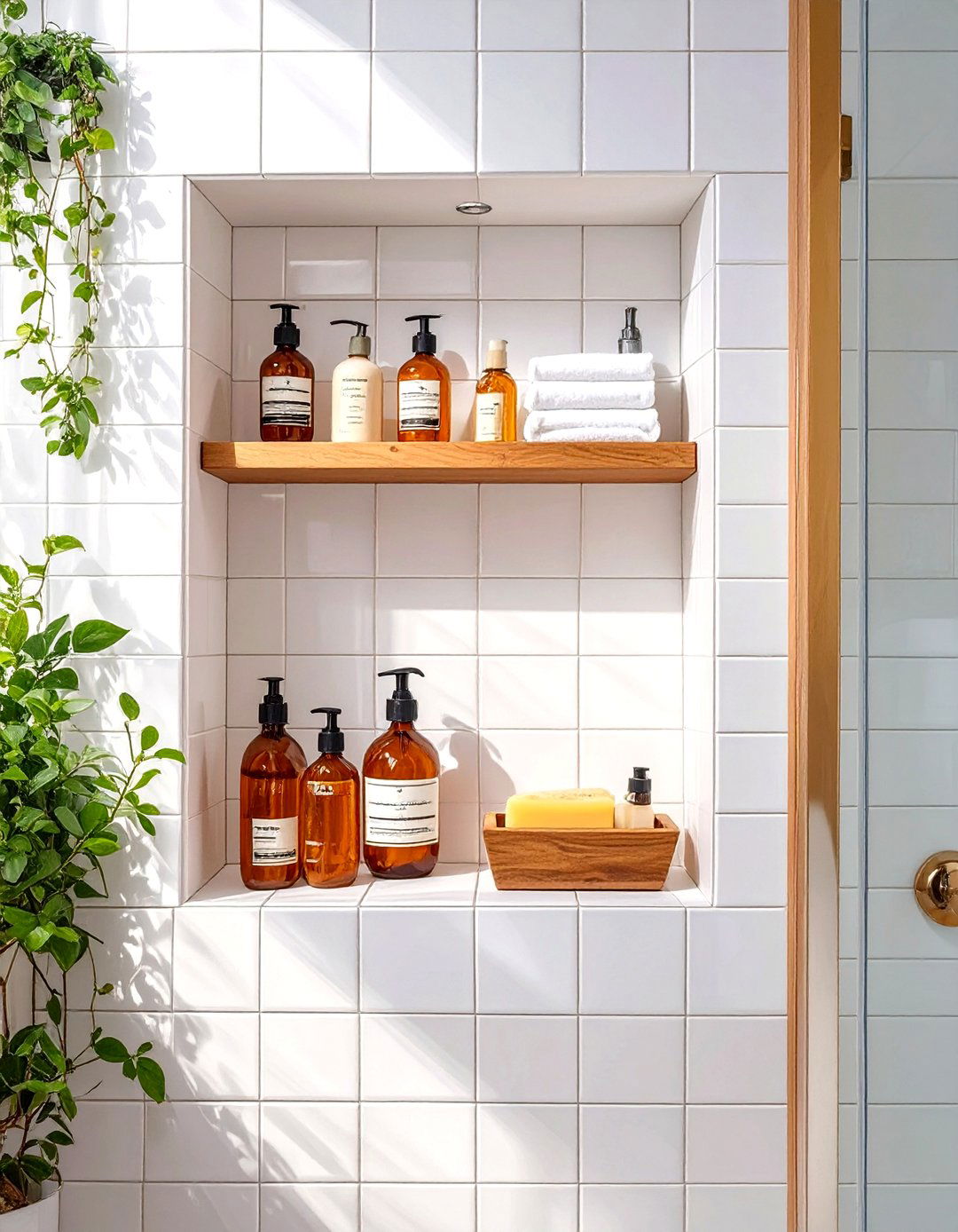 Build a Recessed Shower Niche - 30 small bathroom renovation ideas