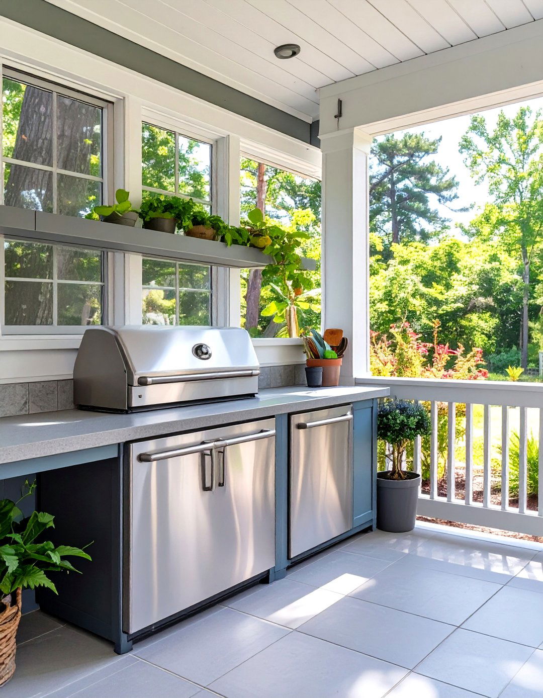 Build an Outdoor Kitchenette - 30 screened in porch decorating ideas