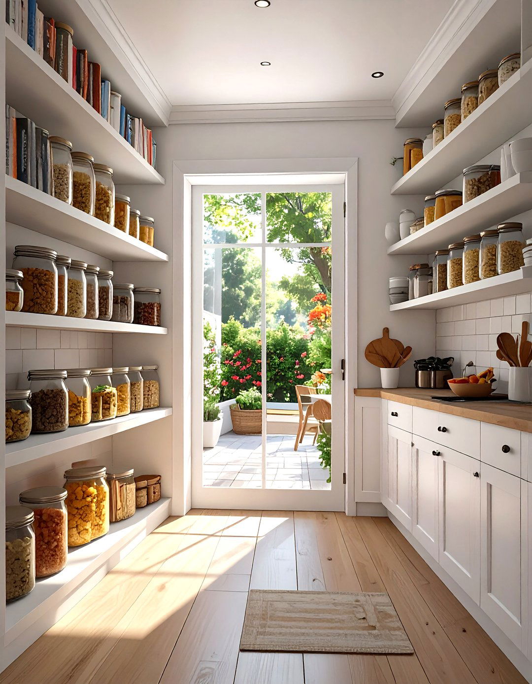 Building Storage Around a Doorway - 30 small kitchen design ideas