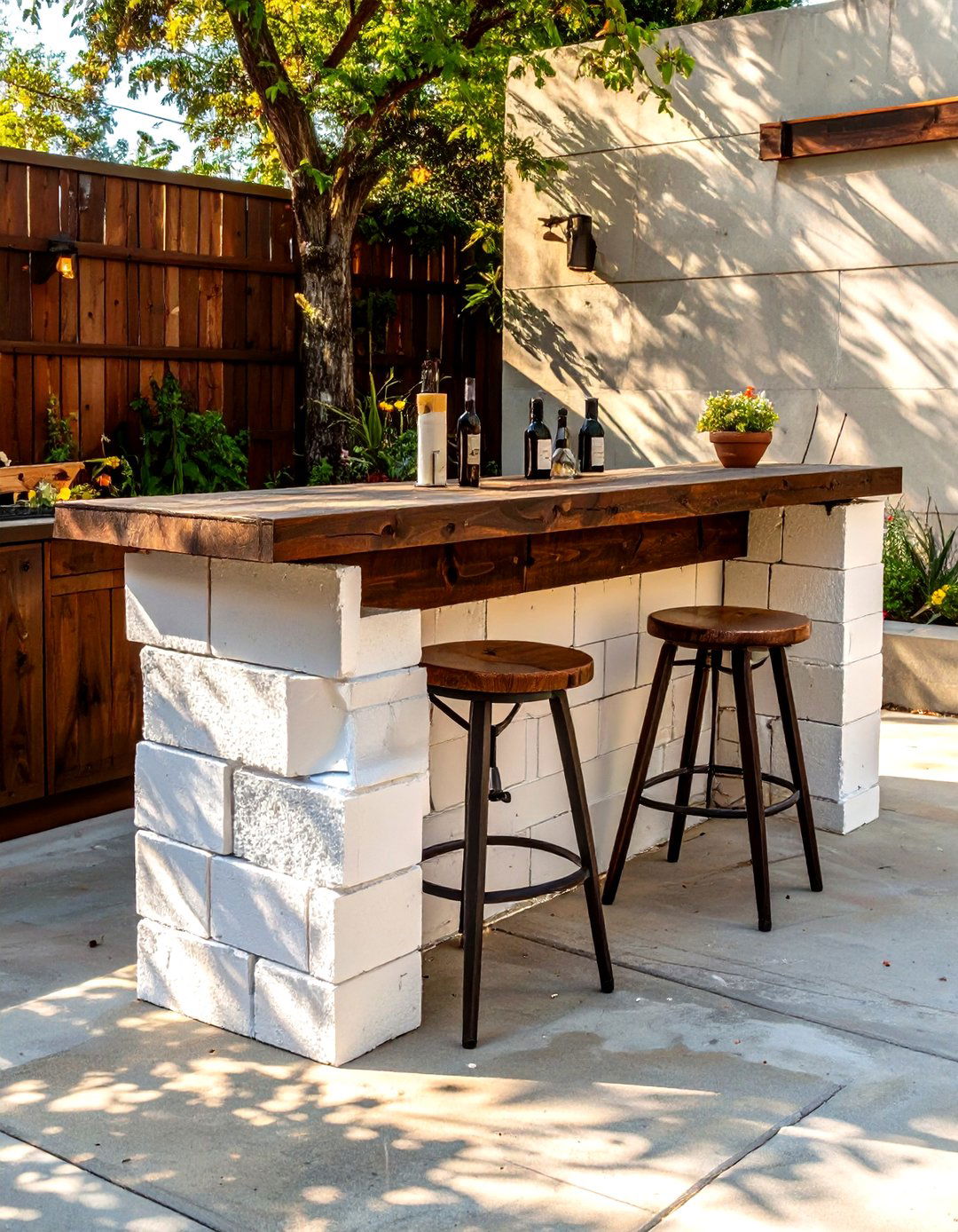Building a DIY Outdoor Bar for Your Concrete Patio - 30 simple concrete patio ideas on a budget
