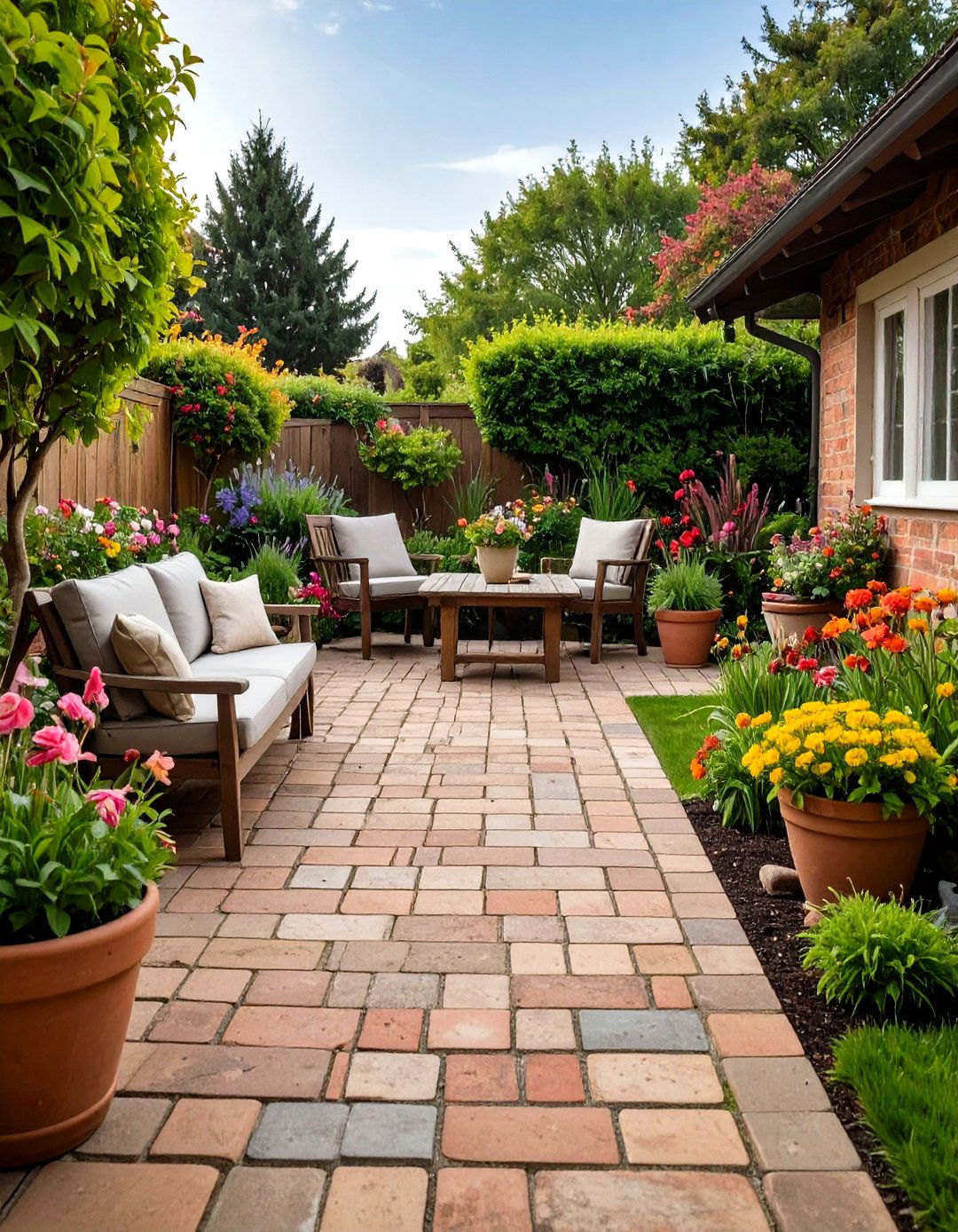 Building with Reclaimed Bricks on a Budget Patio - 30 patio ideas on a budget