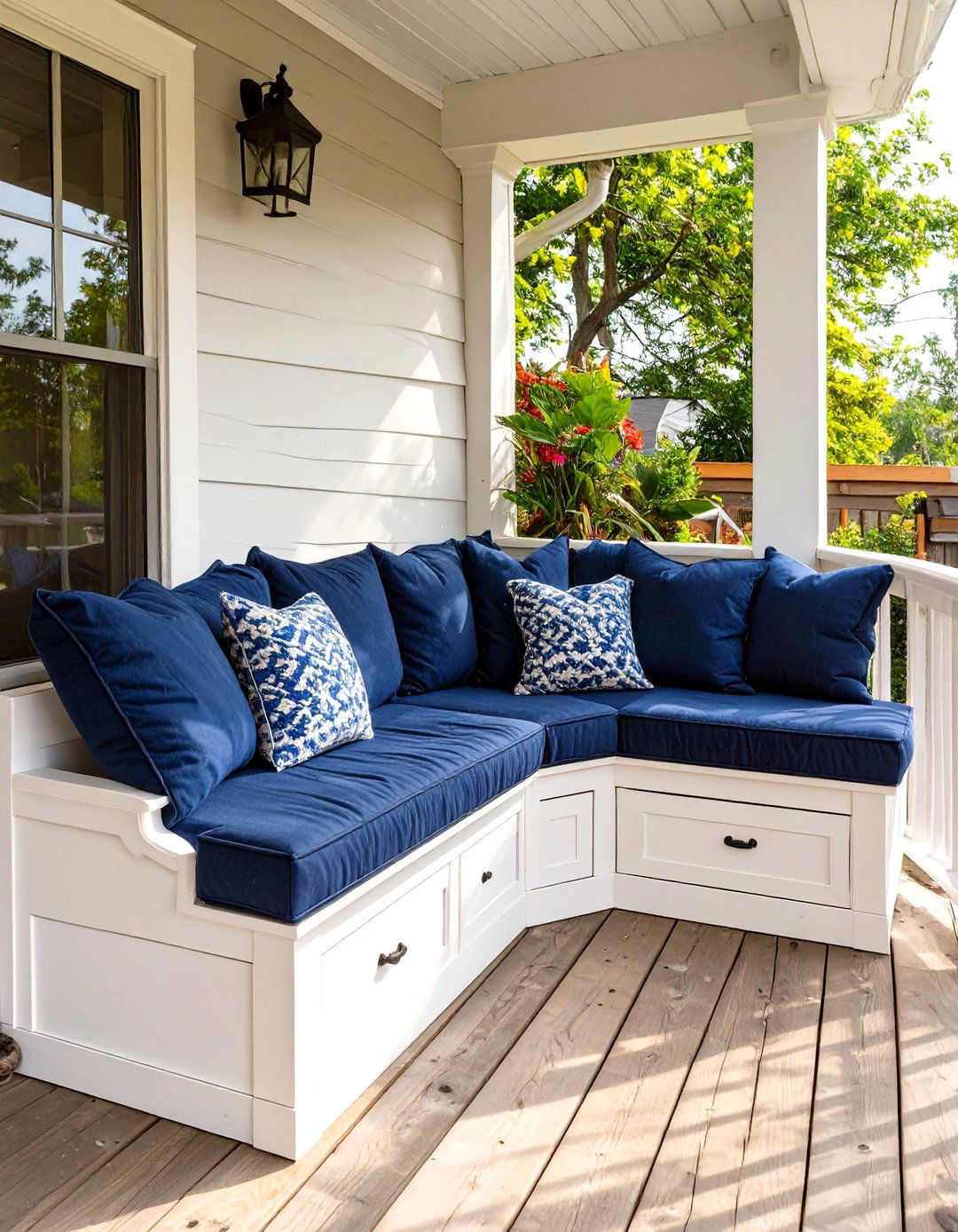 Built In Bench Seating - 30 small deck decorating ideas