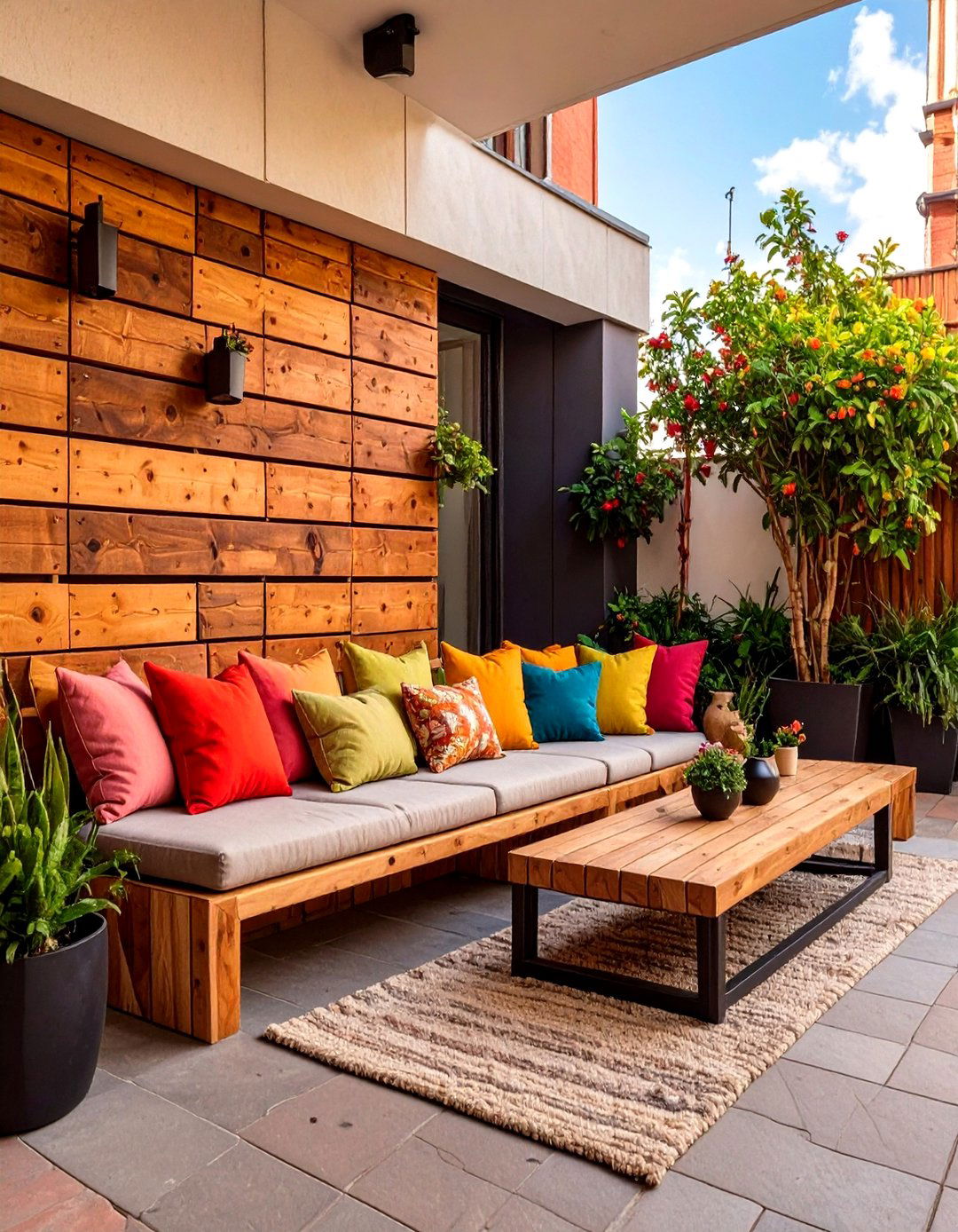 Built In Bench Seating for a Small Outdoor Patio - 30 small outdoor patio ideas
