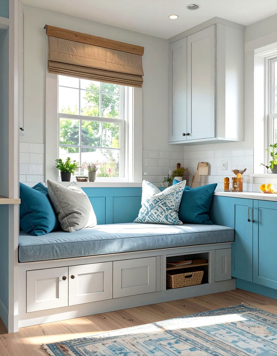 Built In Bench Seating with Storage - 30 very small kitchen ideas