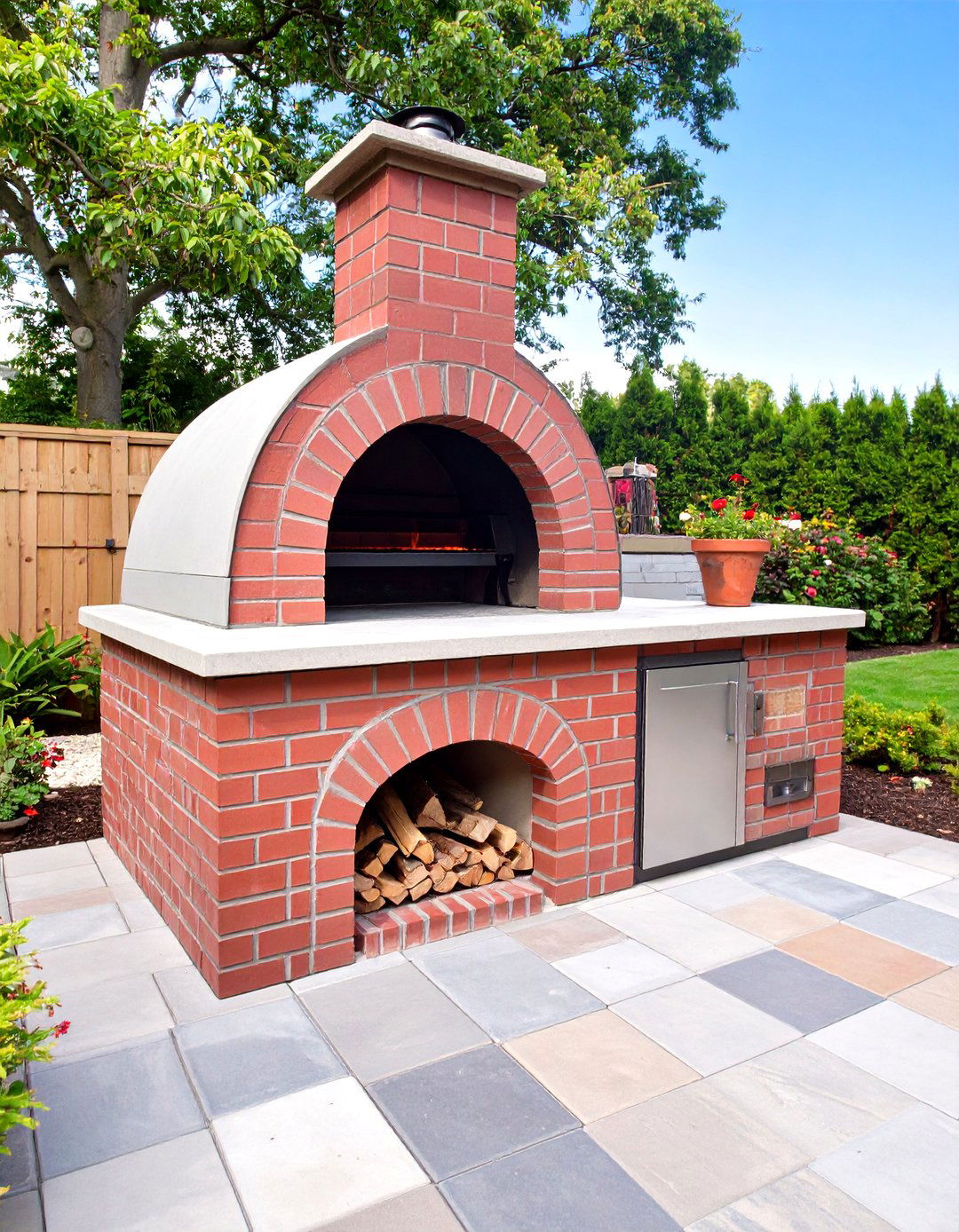 Built In Brick BBQ and Pizza Oven Combo - 30 outdoor bbq ideas