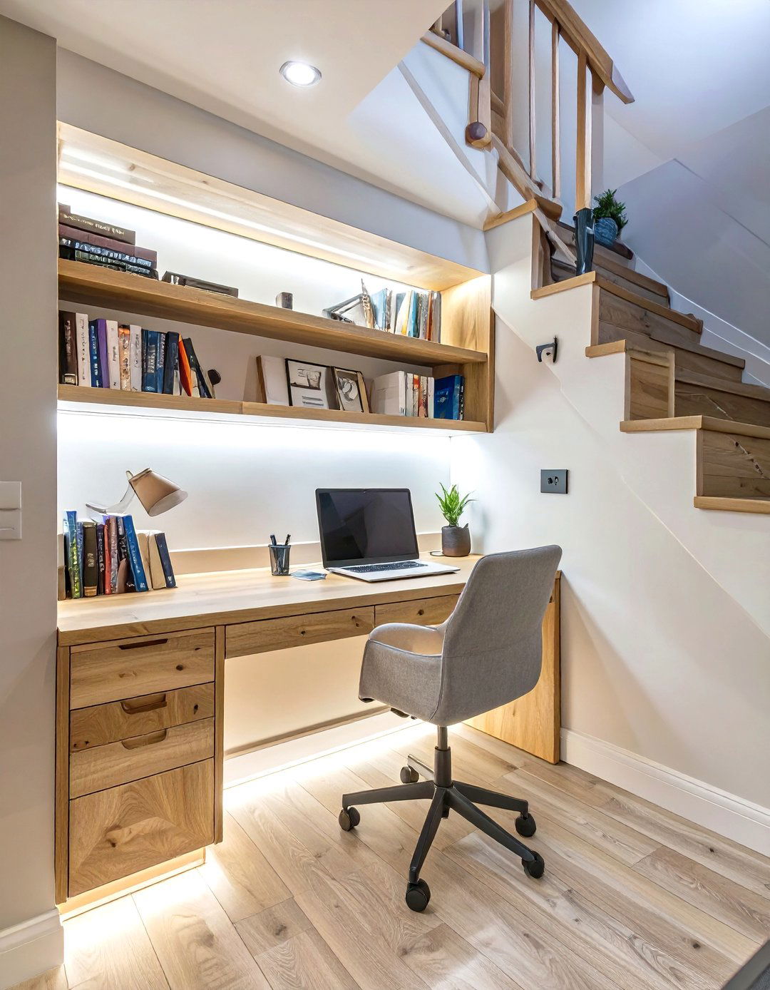 Built In Desk Nook Under Basement Stairs - 30 under basement stairs ideas