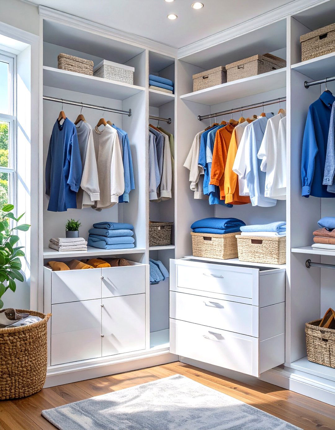 Built In Laundry Hamper System - 30 walk in closet organization ideas