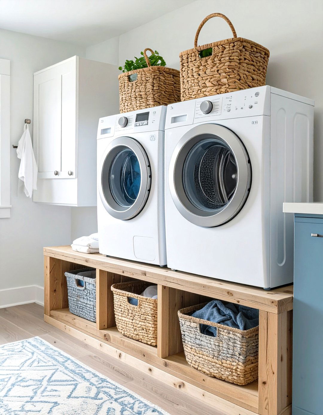 Built In Laundry Pedestal with Storage - 30 utility room diy small laundry room ideas
