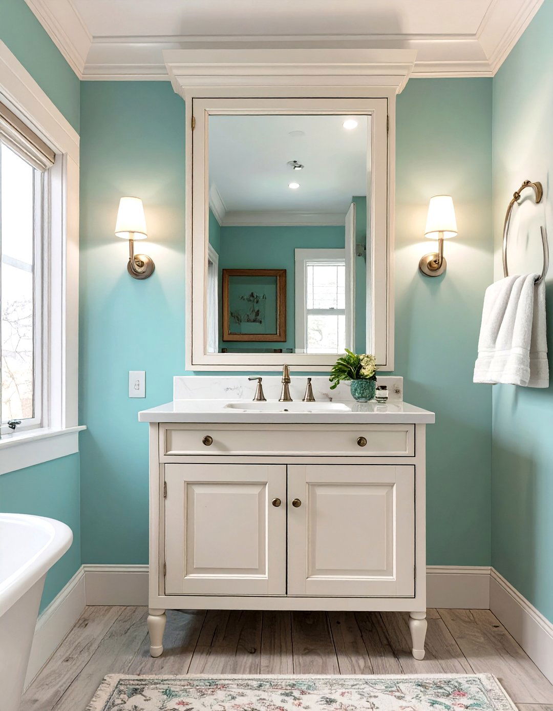 Built In Medicine Cabinet with a Mirrored Door - 30 vintage bathroom ideas