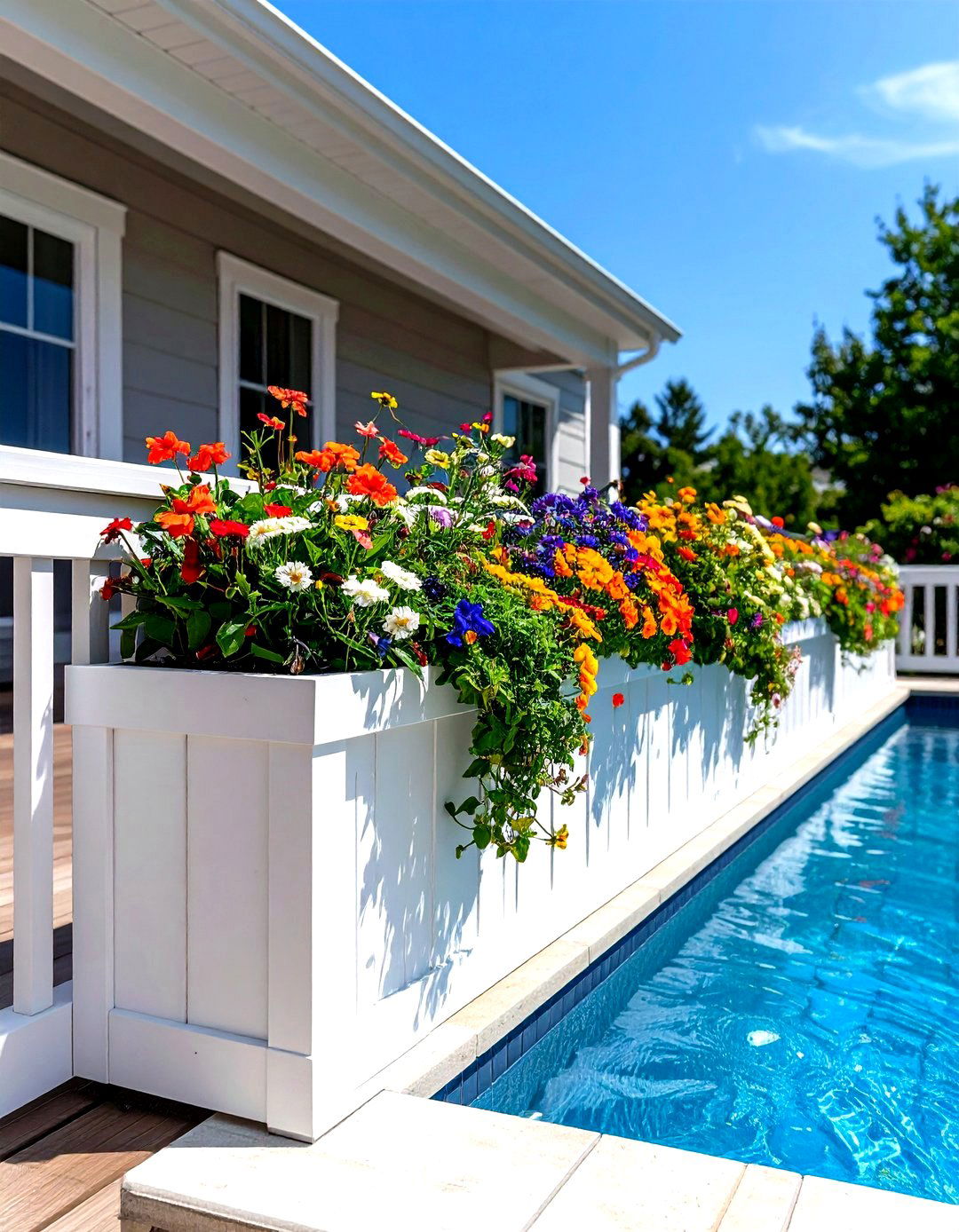 Built In Planter Box Railing - 30 pool deck railing ideas