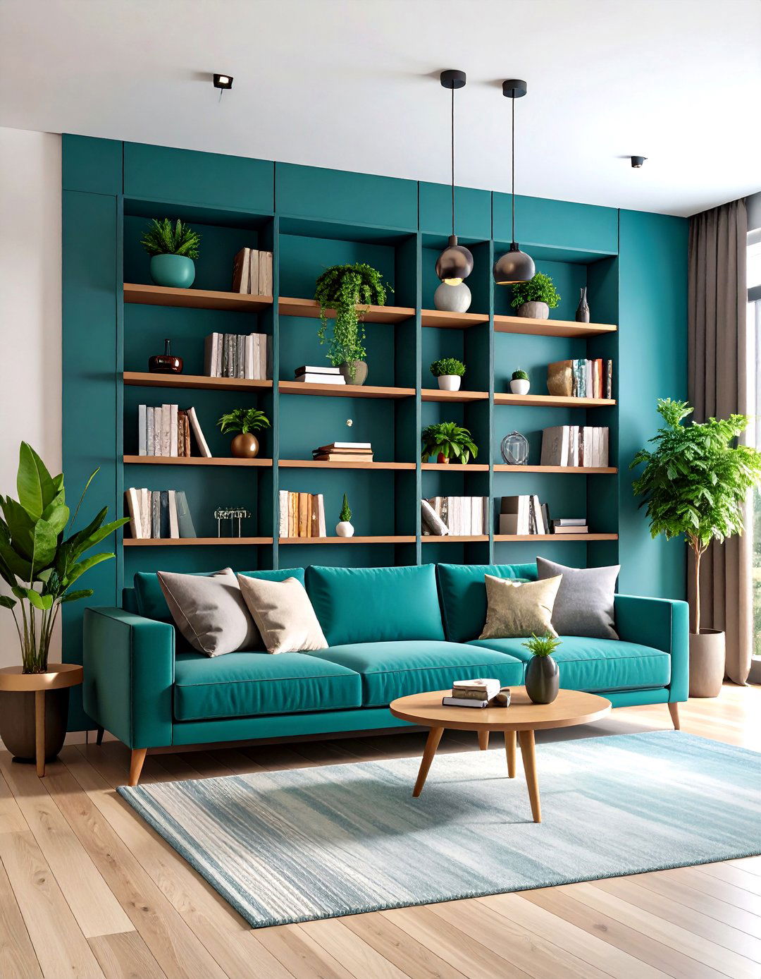 Built In Shelving Wall - 30 living room accent wall decor ideas