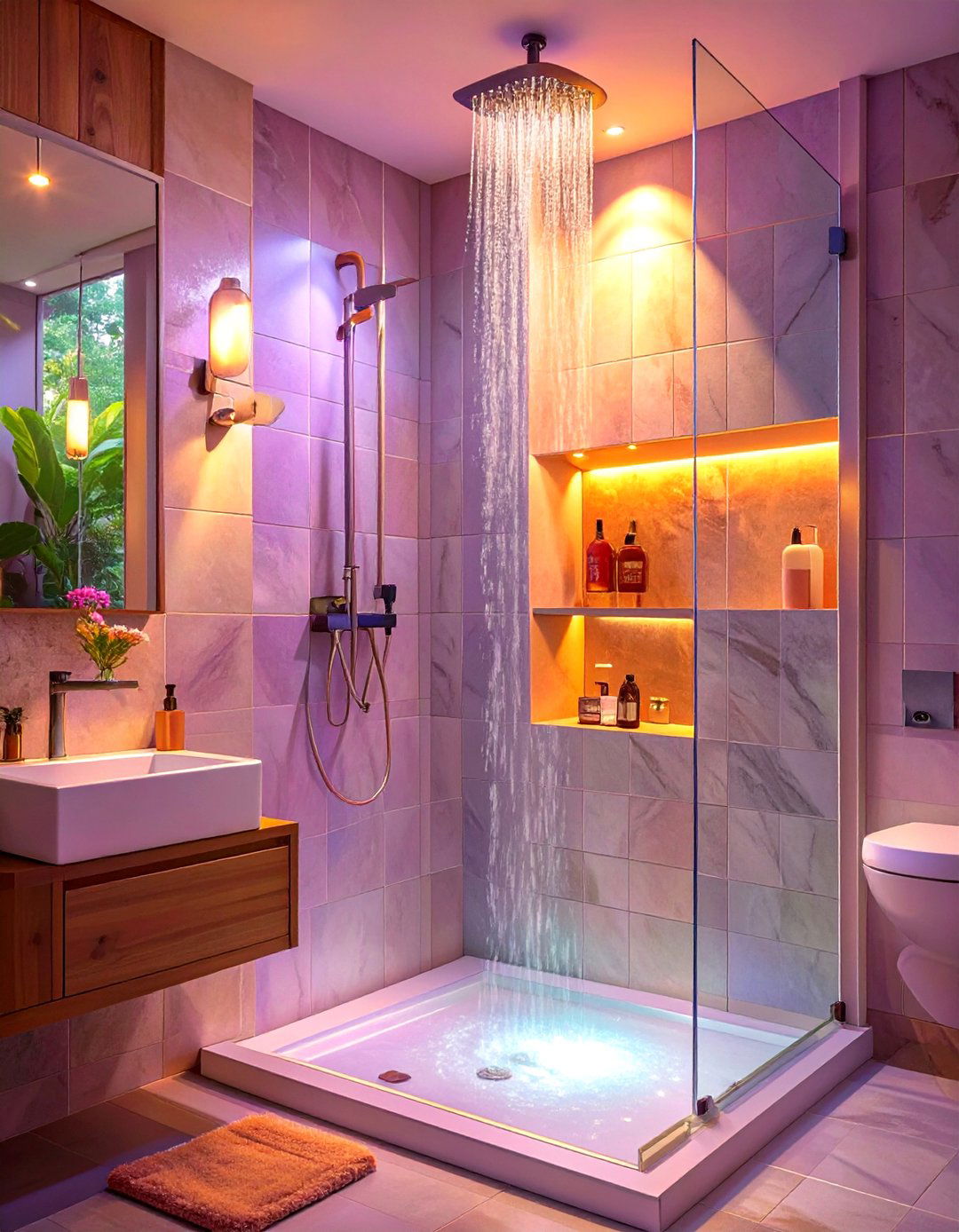 Built In Shower Niche for Storage - 30 shower small bathroom ideas