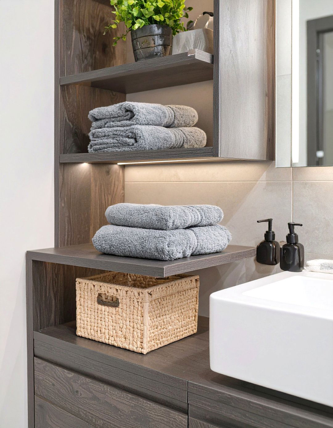 Built In Vanity Bathroom Shelving - 30 bathroom shelf ideas