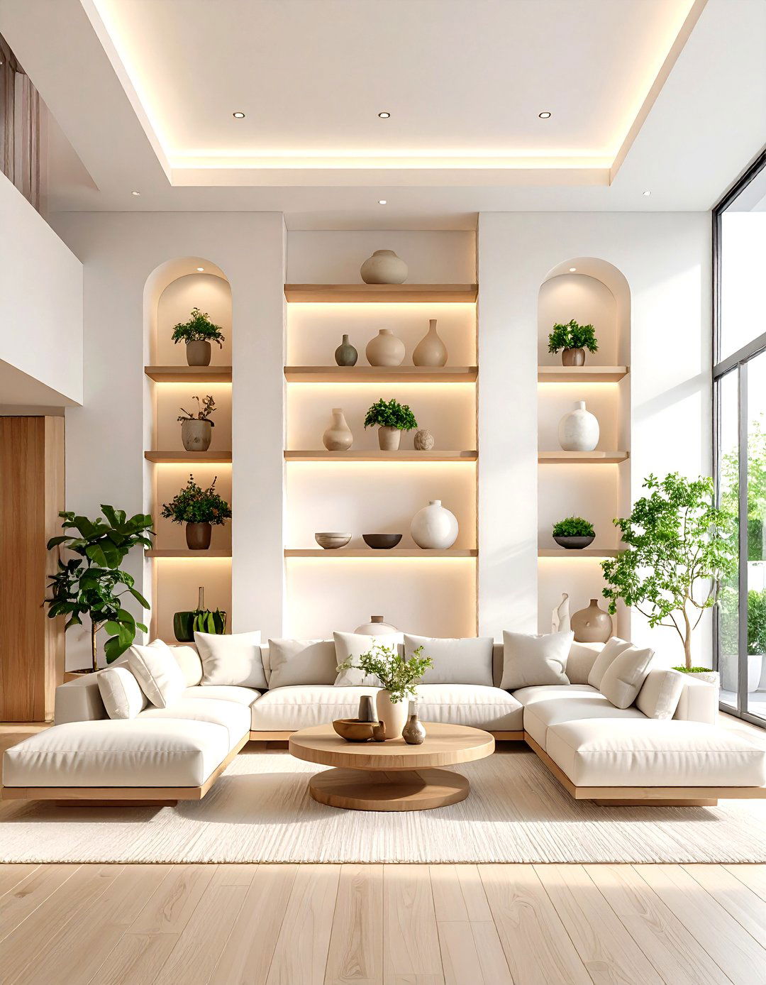 Built In Wall Niches Living Room - 30 living room high ceiling wall decor ideas