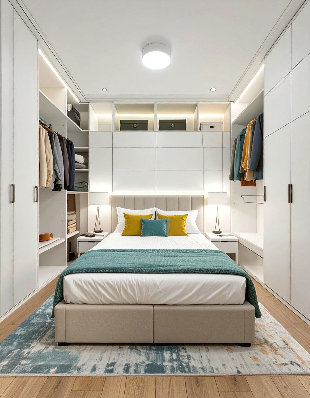 Built In Wardrobe Around the Bed - 30 small bedroom closet ideas