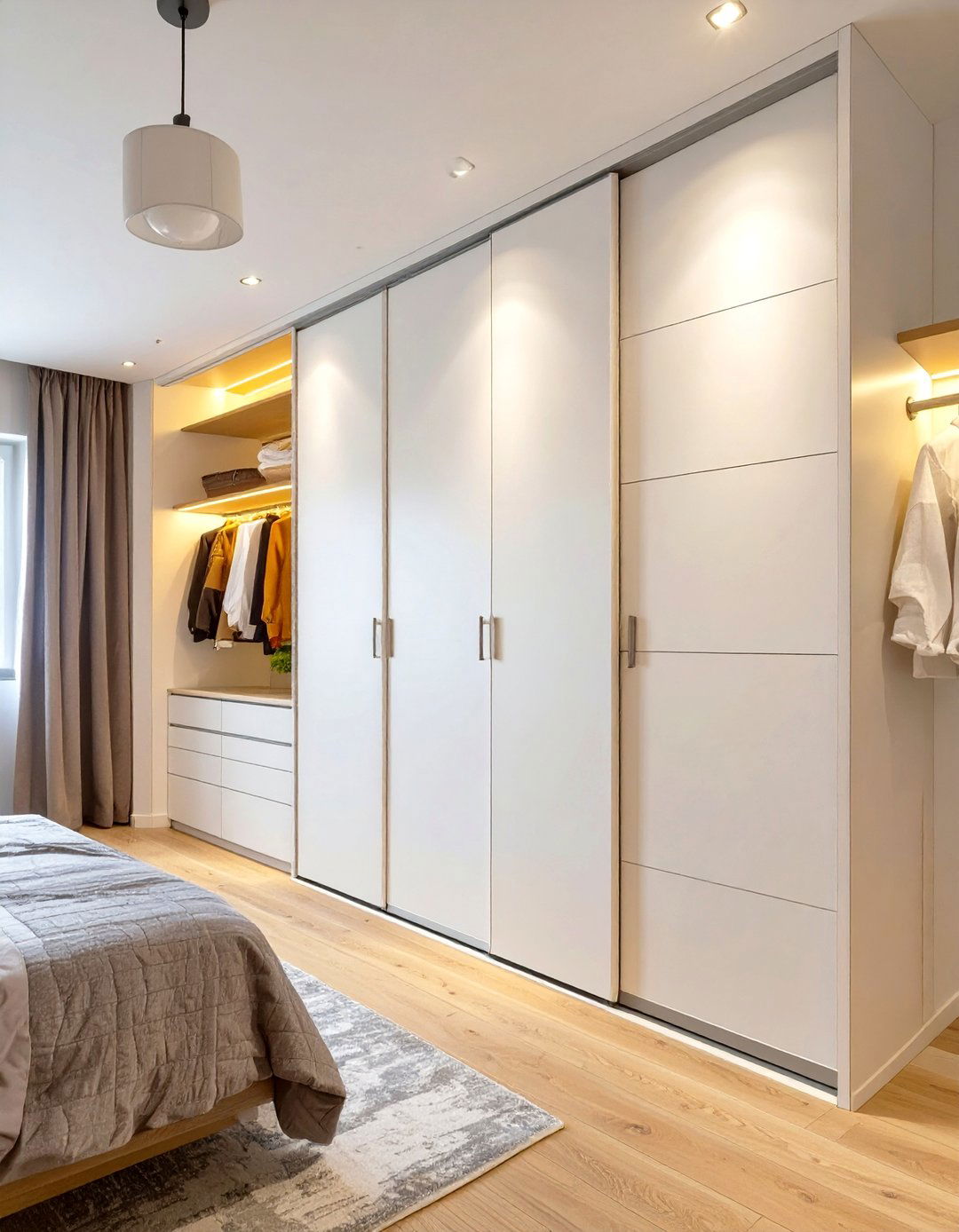 Built In Wardrobes with Sliding Doors - 30 small apartment bedroom ideas