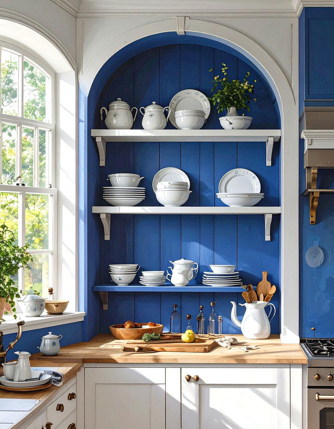 Built in Alcove Shelving - 30 small kitchen shelf ideas