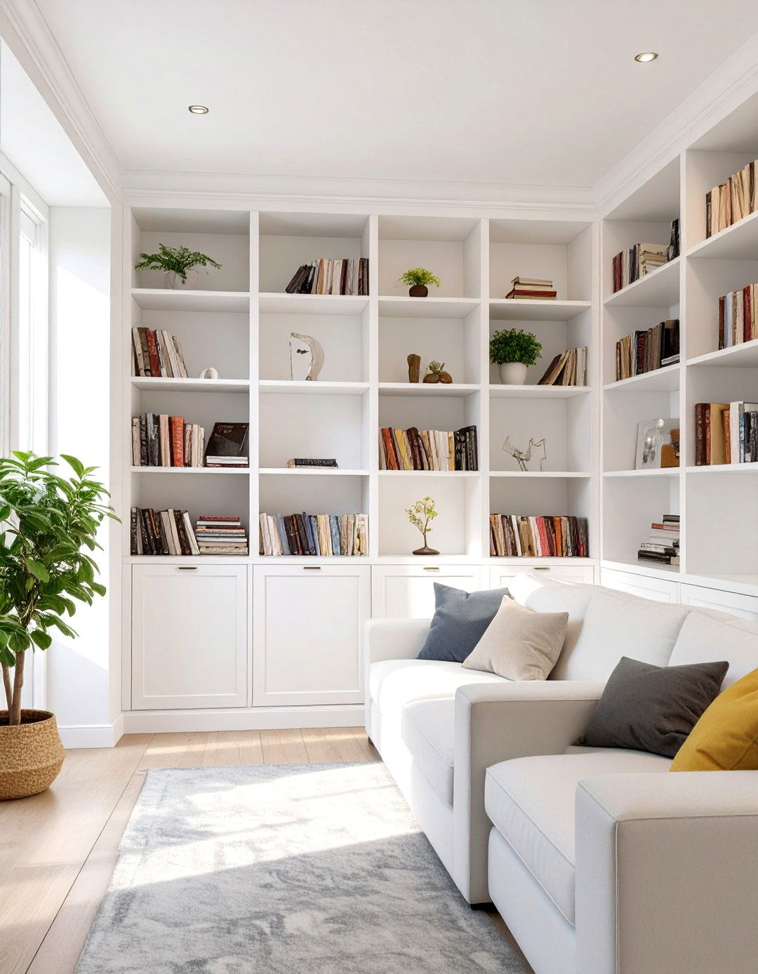 Built in Bookcases for a Custom Fit - 30 small narrow living room ideas
