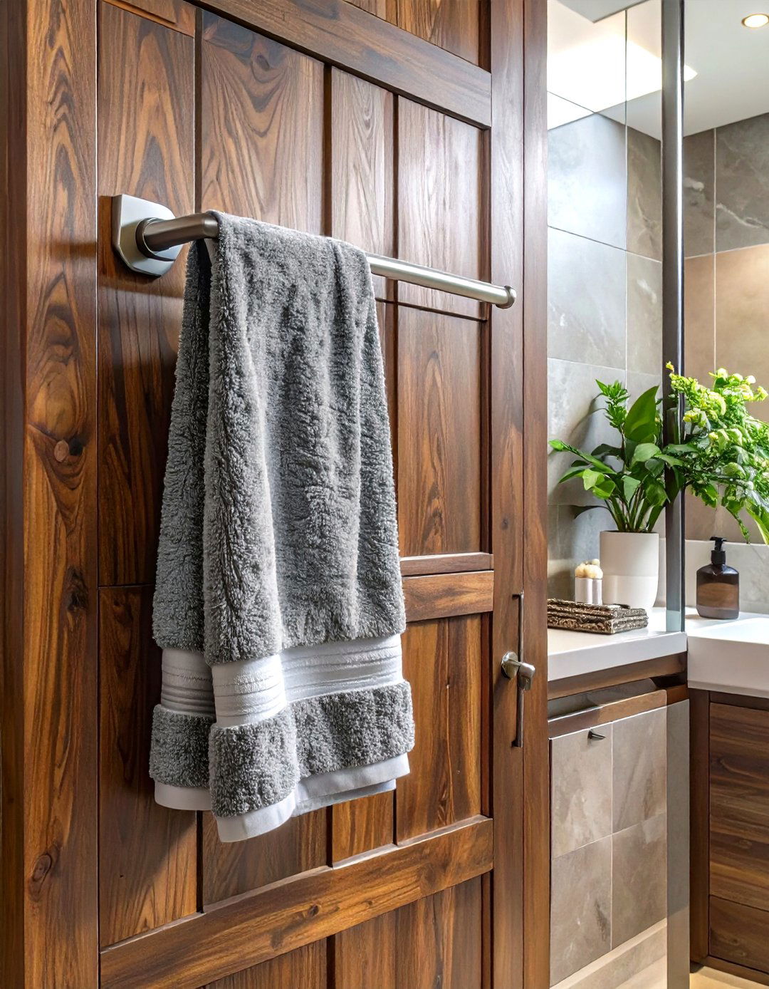 Built in Cabinetry with Towel Bars - 30 bathroom towel rack ideas