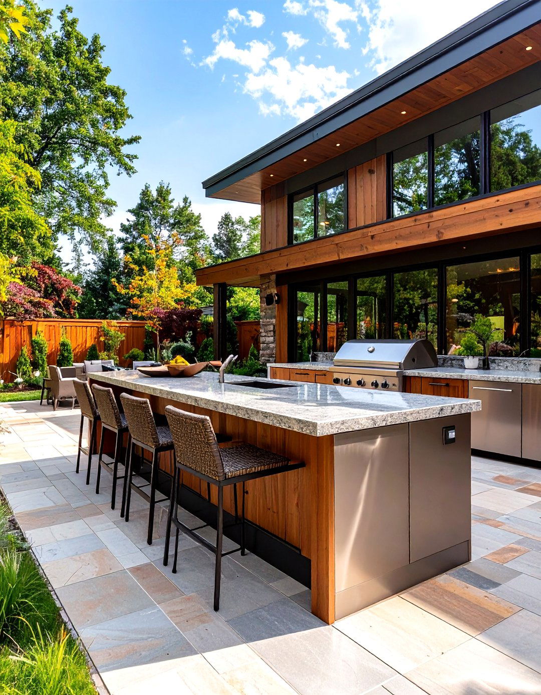 Built in Outdoor Kitchen Island Bar - 30 patio bar ideas