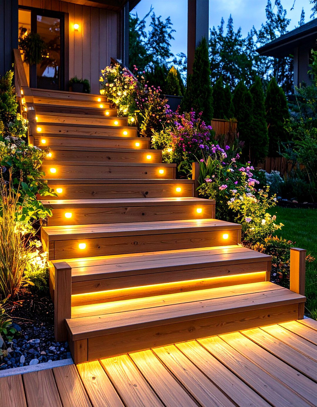Built in Patio Step Lights - 30 patio light ideas