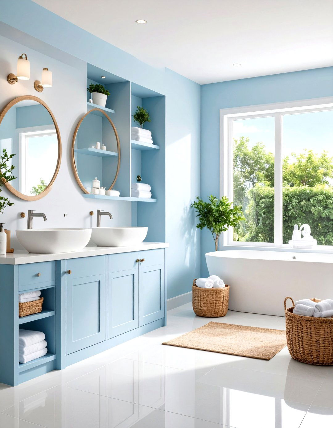 Built in Storage Cubbies - 30 pool bathroom ideas