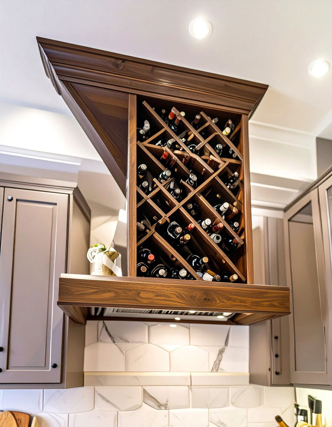 Built in Wine Rack Soffit - 30 creative ideas for kitchen soffits