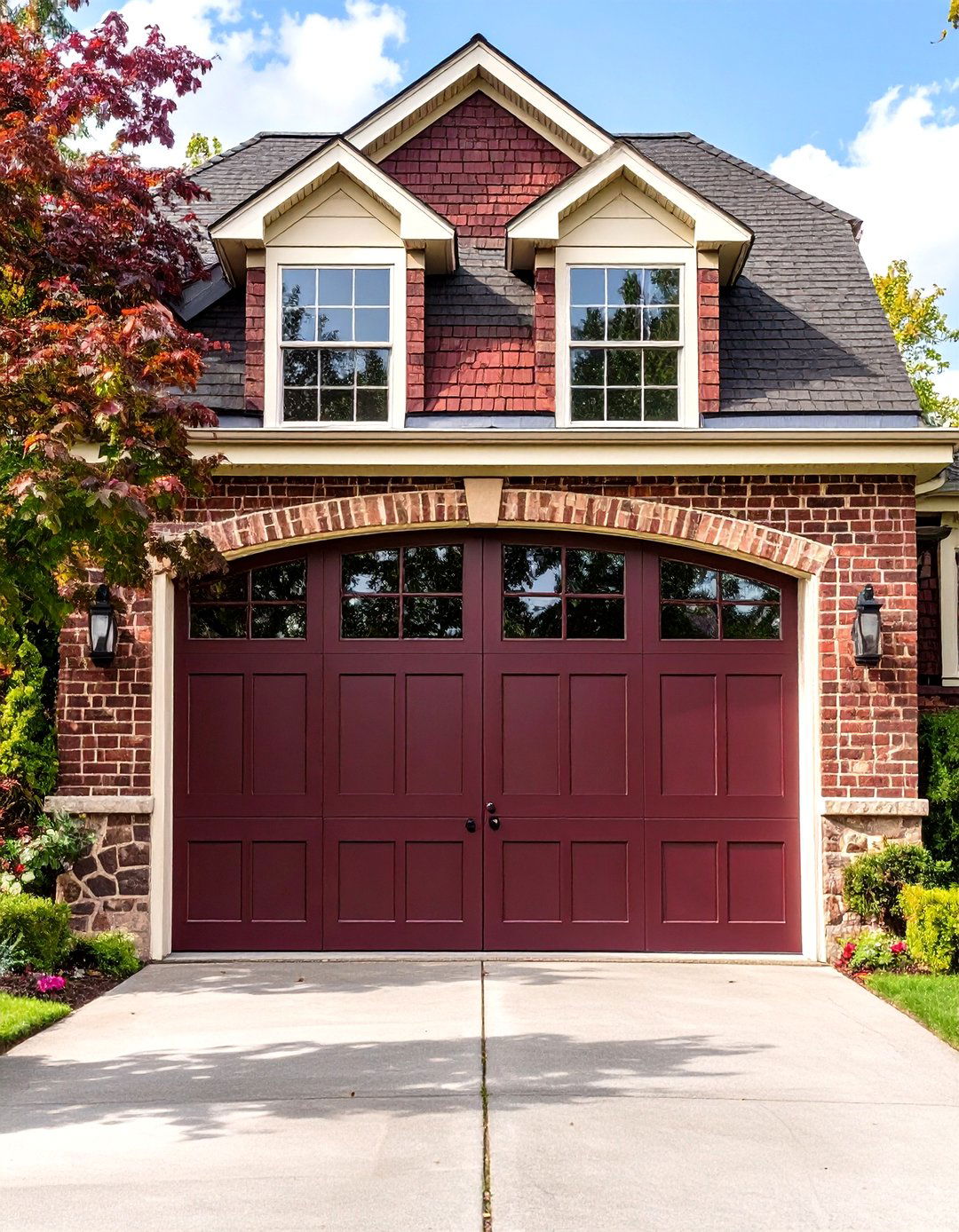 Burgundy Garage Door Style - 30 garage door paint ideas