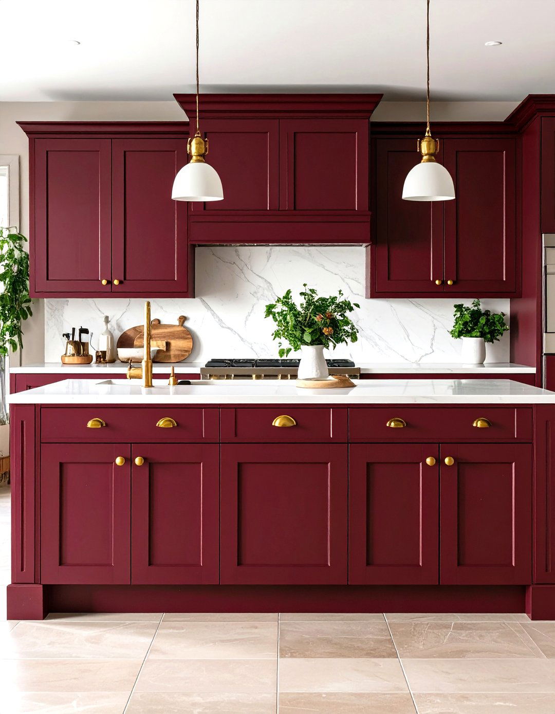 Burgundy Kitchen Cabinets - 30 kitchen cabinets paint ideas
