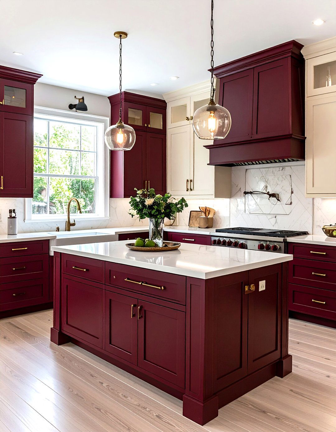 Burgundy and Cream Kitchen Designs - 30 kitchen colors ideas