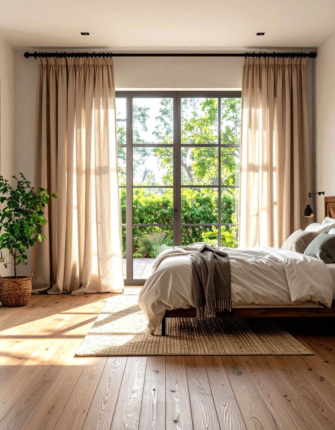 Burlap and Linen Curtains - 30 rustic home decor ideas