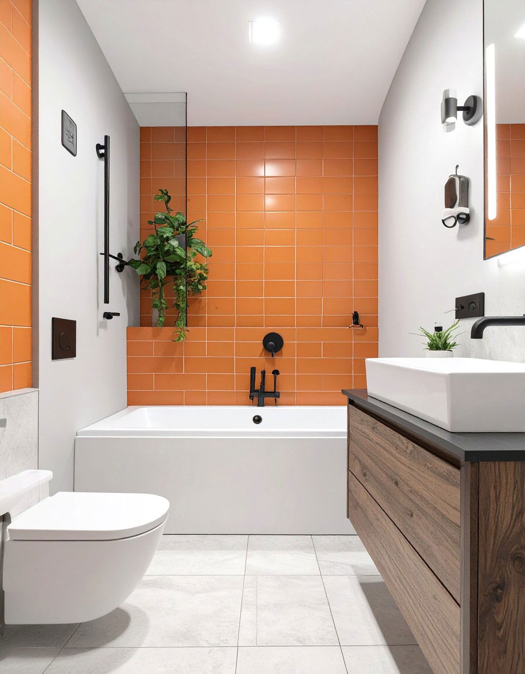 Burnt Orange Accent Bathroom - 30 bathroom colors ideas