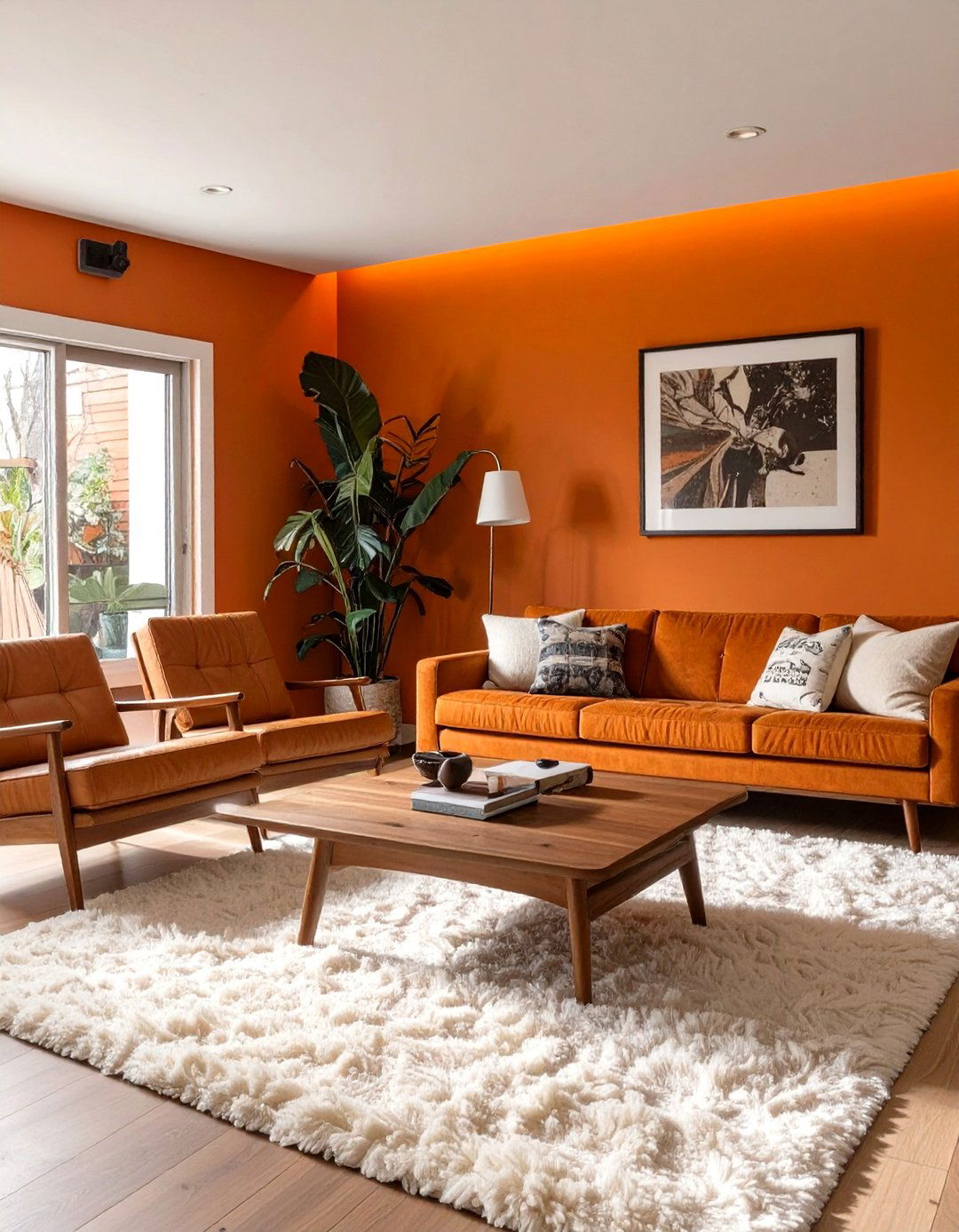 Burnt Orange Accent - 30 basement paint color ideas